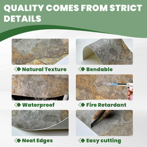 Material decorativo Interior Exterior impermeable piedra de línea Artificial Panel de pared de piedra Flexible suave para pared curva - Product Image 6