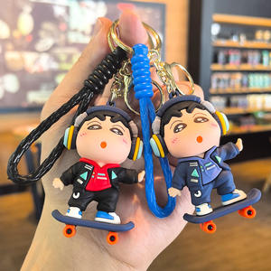 Crayon chan-chan lucu liontin gantungan kunci silikon balutan silang indah kecil ramah lingkungan pembuka botol dekorasi Natal - Product Image 2