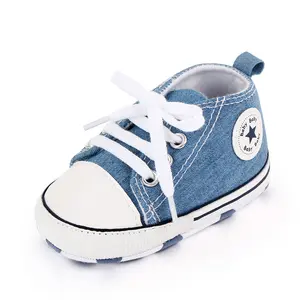 Hot Selling Groothandel Canvas Unisex Baby Peuter Wandelschoenen Zachte Zool Prewalkers Sneakers