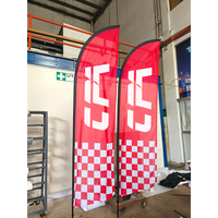 Drapeaux de plage publicitaires promotionnels d'extérieur en gros, drapeaux volants personnalisés en polyester imprimés par sublimation
