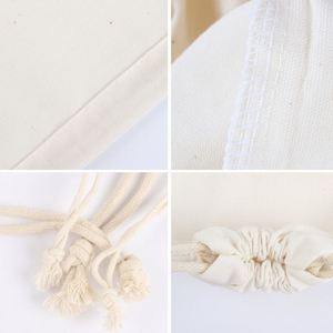 Pochette en coton naturel écologique avec cordon de serrage, emballage pour riz, sac à bijoux imprimé avec logo - Product Image 6