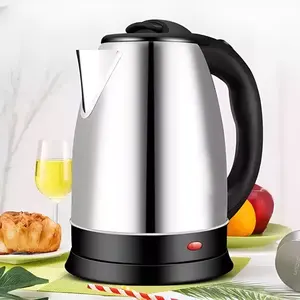 2 Liter Stainless Steel Electric <b>Kettle</b> With Lid And Handle For Travel Modern Design, Portable <b>Water</b> Pot For Coffee And Tea Mak - Product Image 3