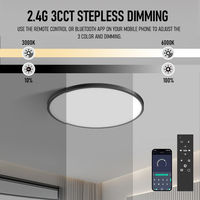 Plafonnier LED Ultra Plat Lustre Moderne Rond 48W Dimmable pour Salon et Chambre à Coucher