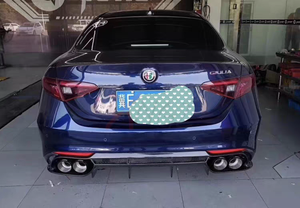 Puntas de escape de coche SYPES para 2017 + <span class=keywords><strong>Alfa</strong></span> Romeo Giulia Base Sedan 4 puertas arriba puntas de silenciador de boquilla doble de fibra de carbono de acero inoxidable - Product Image 5