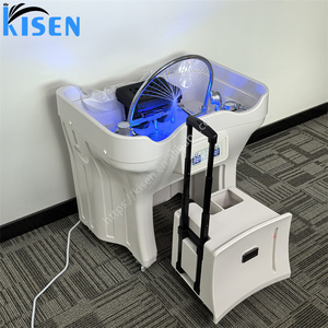 Sang trọng xách tay hai xe tăng lưu vực sưởi ấm đầu <span class=keywords><strong>Spa</strong></span> Salon <span class=keywords><strong>Spa</strong></span> thác bền dầu gội chìm với nồi hấp cho giường Massage - Product Image 5