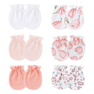 Guantes pequeños elásticos antiarañazos para bebés recién nacidos, para las cuatro estaciones, para mantener el calor, de algodón y licra, de color sólido, de 0 a 1 año - Product Image 4