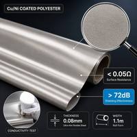 Tela de Poliéster/Cobre Níquel Tejida con Recubrimiento Antiestático y Protección RF Faraday Contra Electromagnetismo para Forro de Cortinas