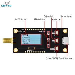 ชุดทดสอบแบบออฟไลน์ Ebyte ODM E22-400TBL-SC LORA ชุดประเมินผลการทดสอบ RF Transceiver สำหรับการพัฒนาขั้นที่สอง ระยะไกล 400MHz หน้าจอ OLED - Product Image 3