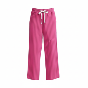 J699 2 Pantaloni Larghi da Donna a Righe in Maglia con Elastico in Vita e Coulisse Vestibilità Ampia Lunghezza alla Caviglia Casual Estivi - Product Image 1