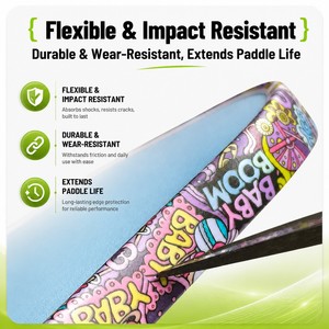 <span class=keywords><strong>Cinta</strong></span> Protectora para Borde de Raqueta de Pickleball con Diseños de Graffiti Personalizados, Ajuste Perfecto para Bordes Curvos, Sin Arrugas, Película Protectora para Raqueta - Product Image 4