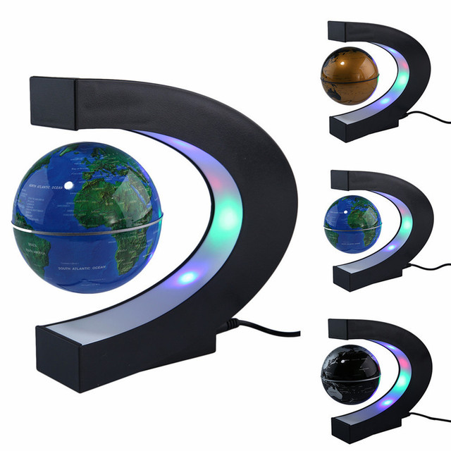 Office Interior Indoor Table Kids Gift Magnetic Levitation Lamp C Shape 3 Inches Floating Globe Lamps Led Night Lights Present