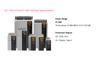 Konverter Frekuensi VFD Danfoss VLT FC-360H7K5T4E20H2BXCDXXSXXXXAXBX 134F2979 VSD 0.37kW hingga 250kW AC Drive