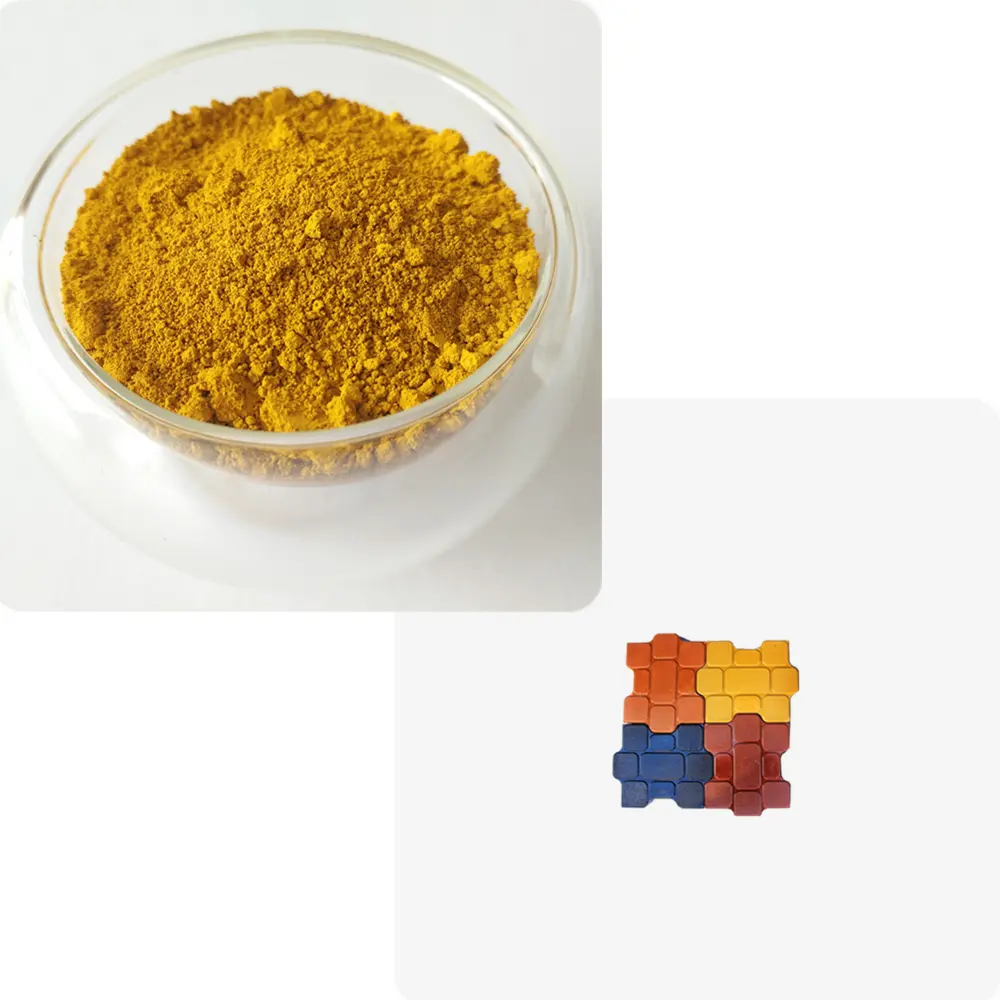 Polvo colorante de cemento, óxido de hierro amarillo, pigmento de 313 colores para baldosas de pavimentación de hormigón