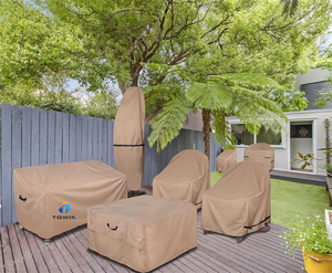 <span class=keywords><strong>Grand</strong></span> <span class=keywords><strong>parasol</strong></span> de marché imperméable <span class=keywords><strong>beige</strong></span> couvre parapluie de patio couvre avec fermeture éclair - Product Image 5
