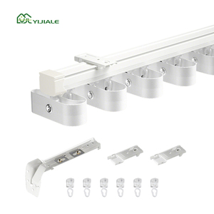 Riel de Cortina Individual YIJIALE, Diseño Ahorrador de Espacio, Forma Recta en S, Plegado Ondulado, Varillas Largas Flexibles, para Cortinas Voile - Product Image 1
