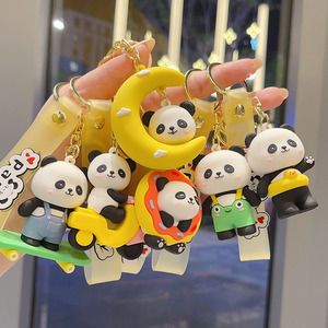 Porte-clés créatif en PVC avec panda <span class=keywords><strong>de</strong></span> dessin animé électroplaqué, pendentif pour sac, décoration <span class=keywords><strong>de</strong></span> voiture, petit cadeau, vente en gros - Product Image 6