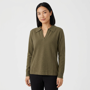 Pull en maille col en V pour femme (mélange viscose/nylon/polyester anti-boulochage, décontracté) – Forte demande et style directement assorti - Product Image 1