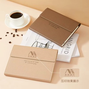 GF alta calidad A5 triple pliegue magnético PU cuero Universidad gobernado cuaderno Oficina escuela forrado diario planificador diario cuaderno - Product Image 6