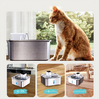 Fontaine à eau intelligente pour animaux de compagnie, induction sans fil, autonomie ultra-longue, 7L, acier inoxydable, grande capacité, distributeur d'eau pour chat et chien