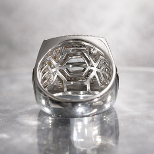 Bague cubaine Hip Hop en moissanite blanche de qualité supérieure 1,2 carats D VVS, inspirée du football de Chicago, en argent 925 plaqué or bicolore, faite à la main - Product Image 2
