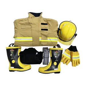 EN469 Navy Blue Color Fire Fighter Equipment Including Fire Helmet FireFighter Boots Fire Gloves FireFighter Suits