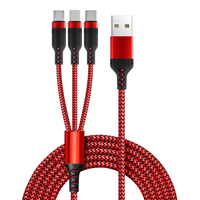 Câble de charge rapide USB 3 en 1 personnalisé en usine avec connecteur multiple pour iOS, Huawei, Android
