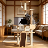 Promotion : Arbre à chat toutes saisons avec lit intégré, villa multi-niveaux et plateforme de saut avec capsule spatiale – Fournitures pour animaux de compagnie d'intérieur