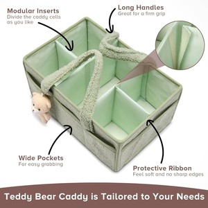 Organisateur de couches pour table à <span class=keywords><strong>langer</strong></span> Teddy Bear en feutre, <span class=keywords><strong>sac</strong></span> de maternité pour l'hôpital - Product Image 3