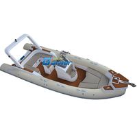 Offre Spéciale RIB760B Deep V Double coque Hypalon/PVC fibre de verre RIB bateau gonflable à vendre