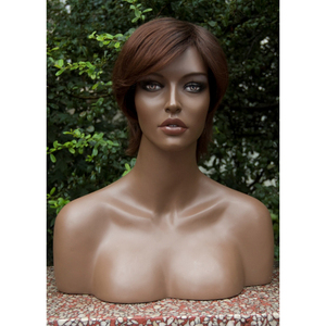 Testa di manichino femminile africano in fibra di vetro seno grande nero realistico con spalle - Product Image 3