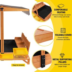 <span class=keywords><strong>Bac</strong></span> à <span class=keywords><strong>sable</strong></span> en bois bon marché avec couvercle, grand <span class=keywords><strong>bac</strong></span> à <span class=keywords><strong>sable</strong></span> pour enfants en plein air avec auvent réglable, nouveau design - Product Image 4