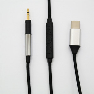 Cable de audio tipo C a 3,5 mm, conector macho hembra de nailon negro, chip digital de alta fidelidad - Product Image 2