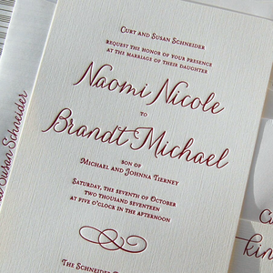 Suite di Inviti Nuziali di Lusso in Tipografia Tipografica, Invito Elegante su <span class=keywords><strong>Carta</strong></span> di Cotone per Matrimonio Classico Semplice, Fidanzamento, Voti, Banchetto - Product Image 4