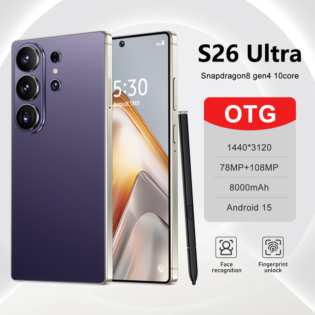 Wholesale 16GB+1TB 2026 new model factory price S26 Ultra Android 15 5G CDMA smartphone global large screen 108MP gaming phone
