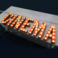 Lettres lumineuses 3D modernes à LED, lettres en métal lumineuses à l'avant, lettres en métal avec ampoules, enseigne en métal pour bâtiments