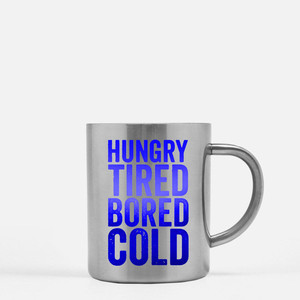 Hungry Tired Bored Cold <b>Gold</b> & Silver <b>Mug</b> - Product Image 2