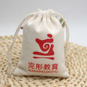 Wholesale Cotton Drawstring Small Cloth Bag Print logo Canvas Drawstring Bag <b>Rice</b> <b>Package</b> Bag - Product Image 4