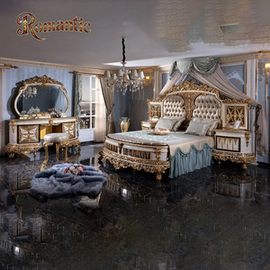 Thổ Nhĩ Kỳ Hoàng Gia phong cách phòng ngủ sang trọng đồ nội thất thiết lập Chất lượng cao thanh lịch rắn gỗ mềm tựa đầu giường Vua kích thước giường bán buôn - Product Image 3