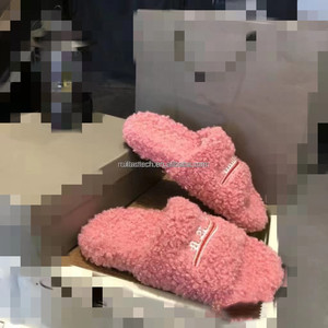 Women Shoes Winter Platform <strong>Slippers</strong> Lady Multi Color Indoor Home Soft <strong>Fluffy</strong> Fuzzy Slide With Embroidery Warm Fur <strong>slippers</strong> - Product Image 6
