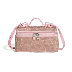 Crystal Beaded Silk Satchel Shoulder Bag Sparkling Zipper Closure Elegant Autumn Evening Party Dress <b>Purse</b> for Women Glamorous - Product Image 4