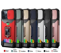 Support magnétique pour voiture avec absorption des chocs, design pare-chocs, emplacements pour cartes cachés, coque de téléphone pour iPhone 16 Pro Max 14 13 15 avec béquille