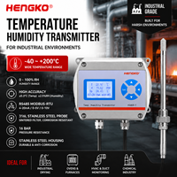 Transmetteur de température et d'humidité HENGKO en acier inoxydable robuste, RS485 Modbus-RTU 200 ° Sonde frittée pour séchage industriel