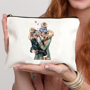 Borsa Cosmetica in Tela con Stampa Famiglia e Bambino, Calda e Alla Moda, da Viaggio, Organizer con Cerniera, Regalo <span class=keywords><strong>per</strong></span> la Mamma, Uso Quotidiano - Product Image 2