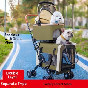 Poussette pliable multi-niveaux réglable et détachable en fer, imperméable, pour animaux de compagnie, <span class=keywords><strong>chien</strong></span>, chat, chiot - Product Image 5