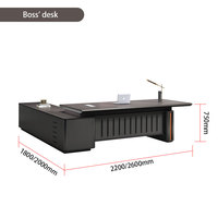 Bureau de direction en bois massif moderne de luxe sur mesure Liyu en forme de L avec fonction convertible et éclairage LED modulaire
