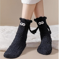 Chaussettes d'hiver chaudes et confortables en velours corail tricoté, épaisses, douces, mignonnes, avec fermeture magnétique, pour femmes et hommes