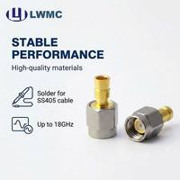 Conector LWMC SMA Macho con Revestimiento de Oro en Contacto Exterior, Resistente a la Salinidad (48H), 2 Orificios, para Cable SS405 de hasta 18GHz