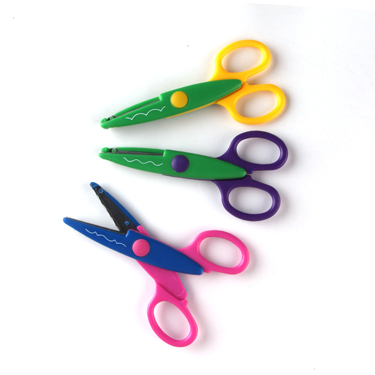 Safety kid plastic scissor DIY craft zigzag scissors for paper cutting