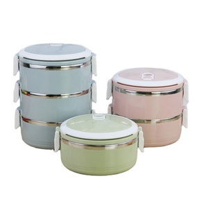 Commercio all'ingrosso di alta qualità di scuola <span class=keywords><strong>ufficio</strong></span> usato rotonda multi-colored ermetico <span class=keywords><strong>in</strong></span> acciaio inox scatola di <span class=keywords><strong>pranzo</strong></span> - Product Image 1