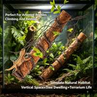 Perche d'escalade souple en liège pour reptiles, simulation de vigne, perche en liège souple pour lézards, grenouilles, geckos, serpents, décoration de terrarium